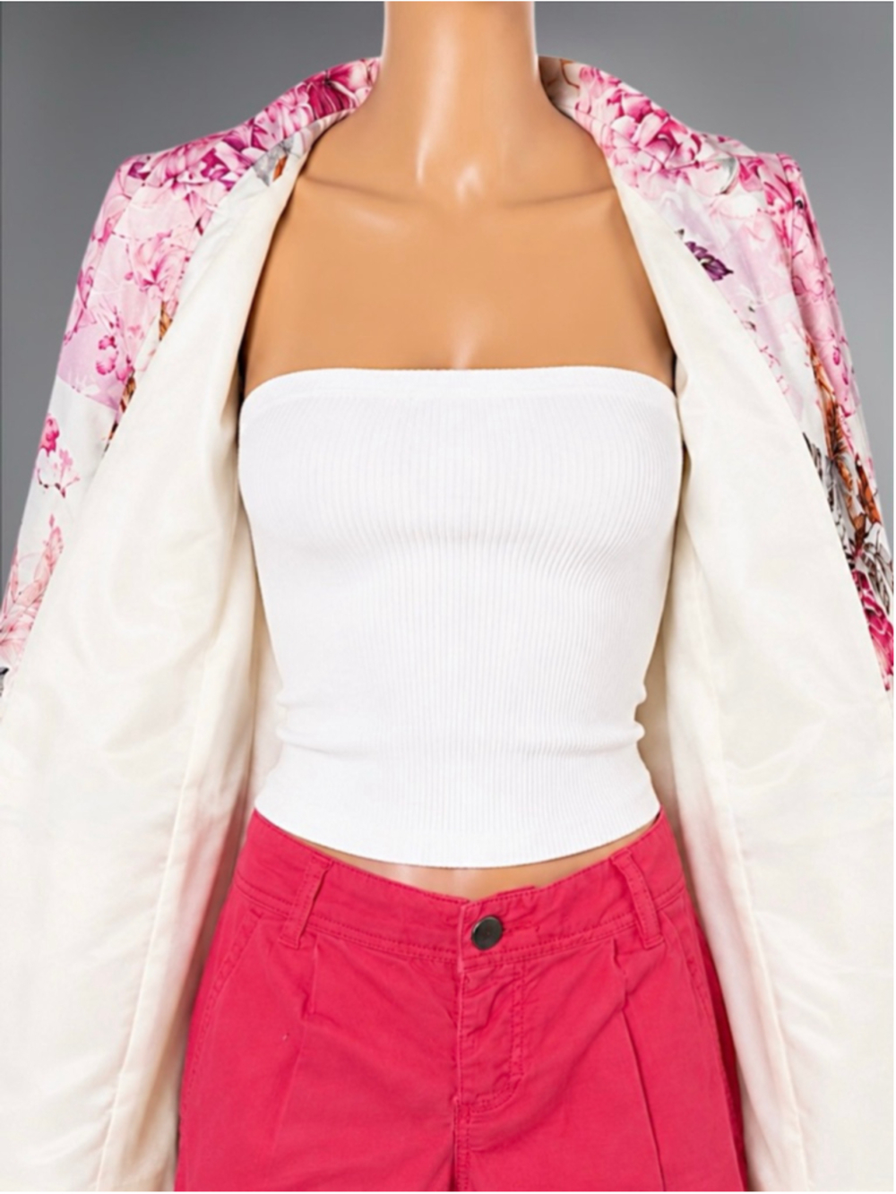 Floral Vintage-Inspired Linen Blend Blazer – Size M - Picture 10 of 10